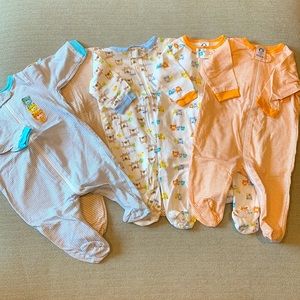 Pack of 5 Gerber Footed Sleepers 0-3 Months